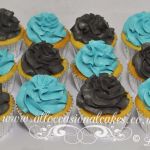 blue and black cupcake