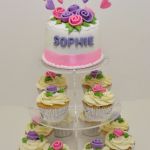 pink and purple 21st cupcake