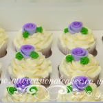cupcake with lilac rose on top