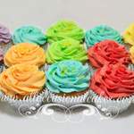 rainbow coloured cupcakes
