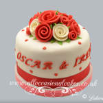 Red and white rose miniature cake